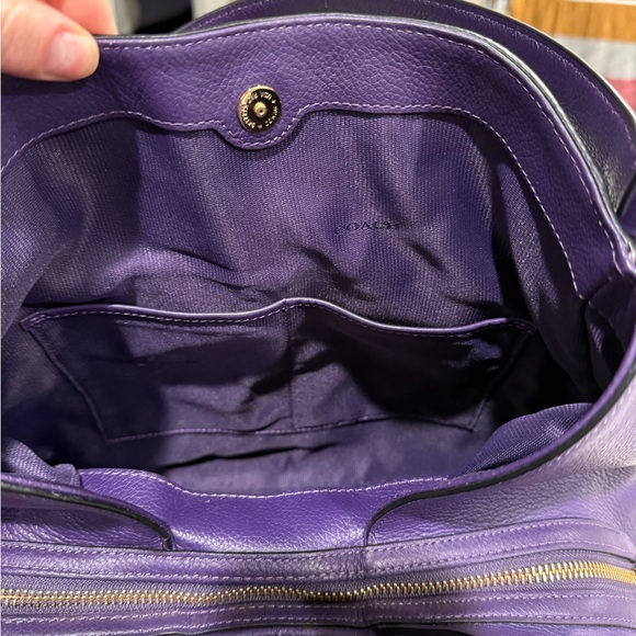 Coach Purple Leather Handbag - Picture 6 of 16